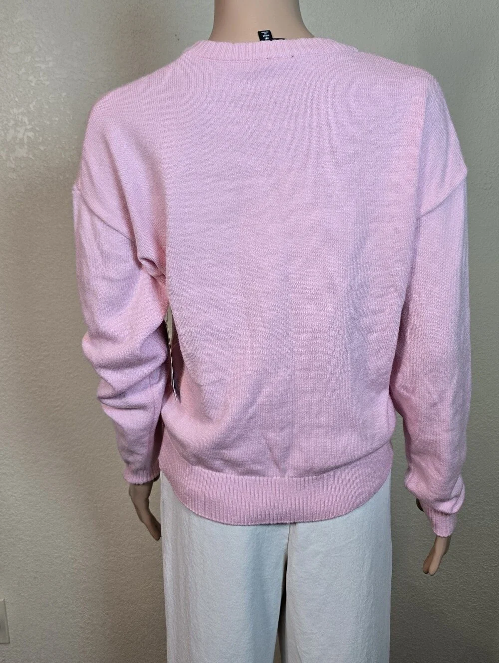 Derek Heart Pink Doodle Poodle Puppy Dog Sweater Size Medium Women’s Crewneck